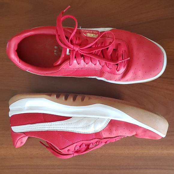Red Puma California sneakers gum sole size 11 mens - Picture 1 of 10